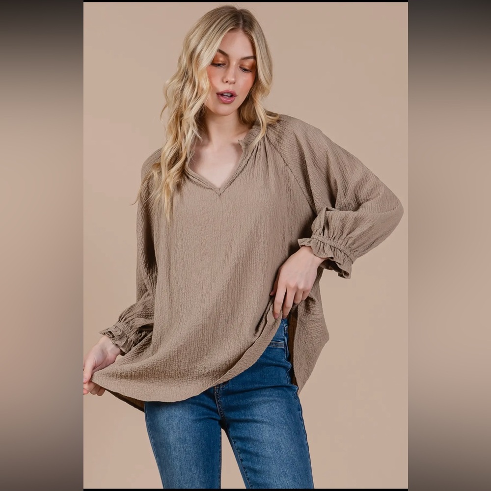 Minimalist Gauze Quarter Sleeve Top